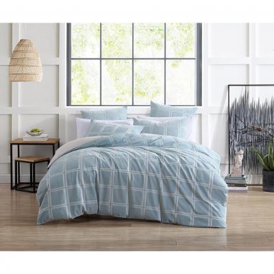 Platinum Rowan Seafoam Polyester Jacquard Quilt Cover Set | Double Bed | Seafoam